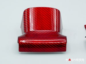 FIAT 500 Steering Wheel Trim Set - 2 pieces - Bottom Trim - Carbon Fiber Red Pearl Finish